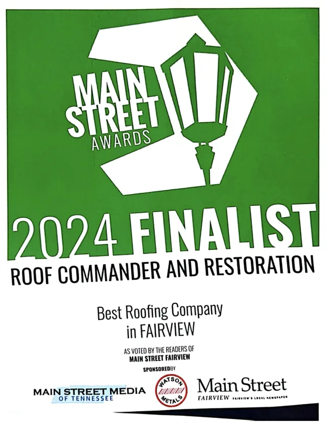2024 Main Street Awards recognition for Roof Commander