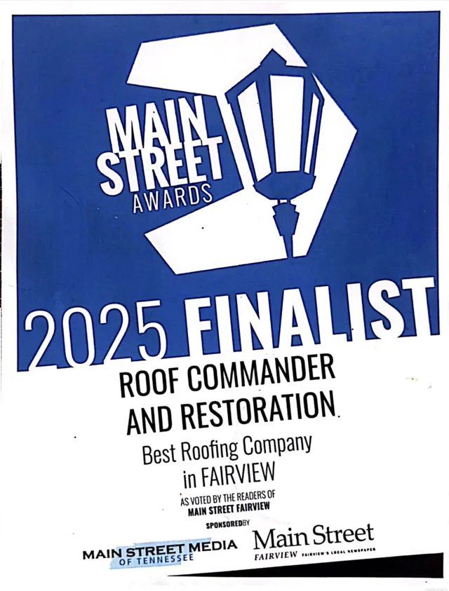 2025 Main Street Awards recognition for Roof Commander
